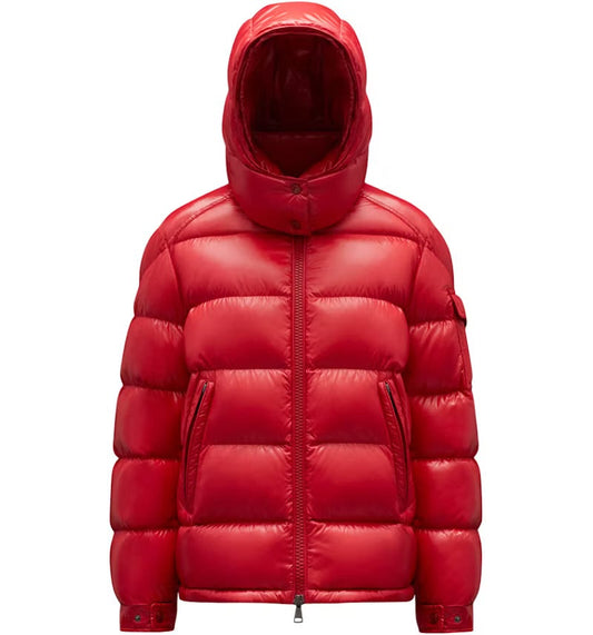 maire short down glossy ruby red