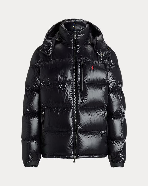 glossy puffer jacket